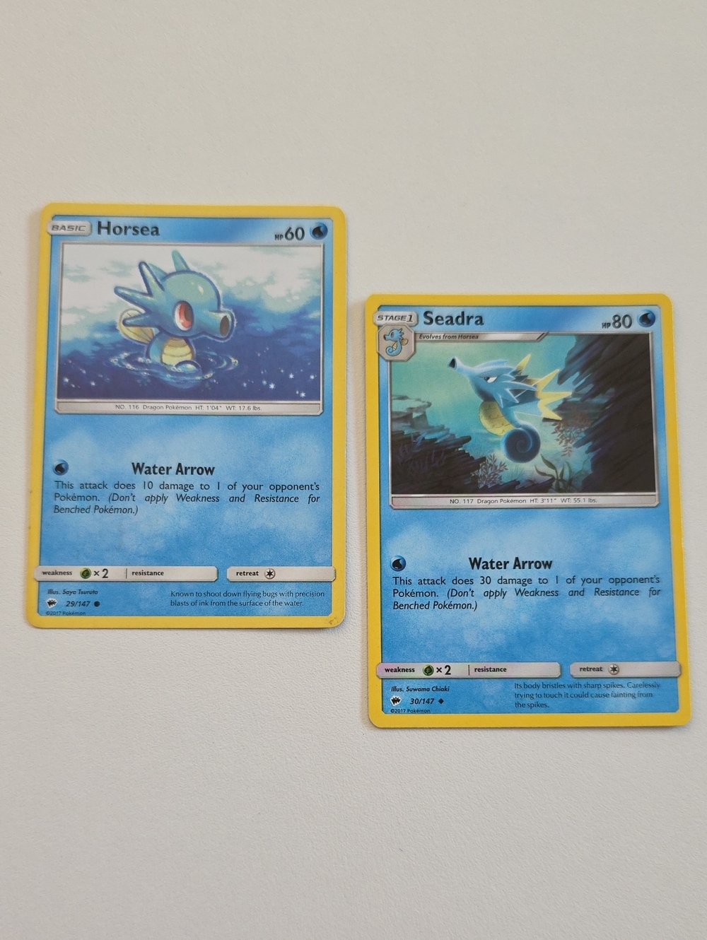 Pokemon Horsea And Seadra Trading Card